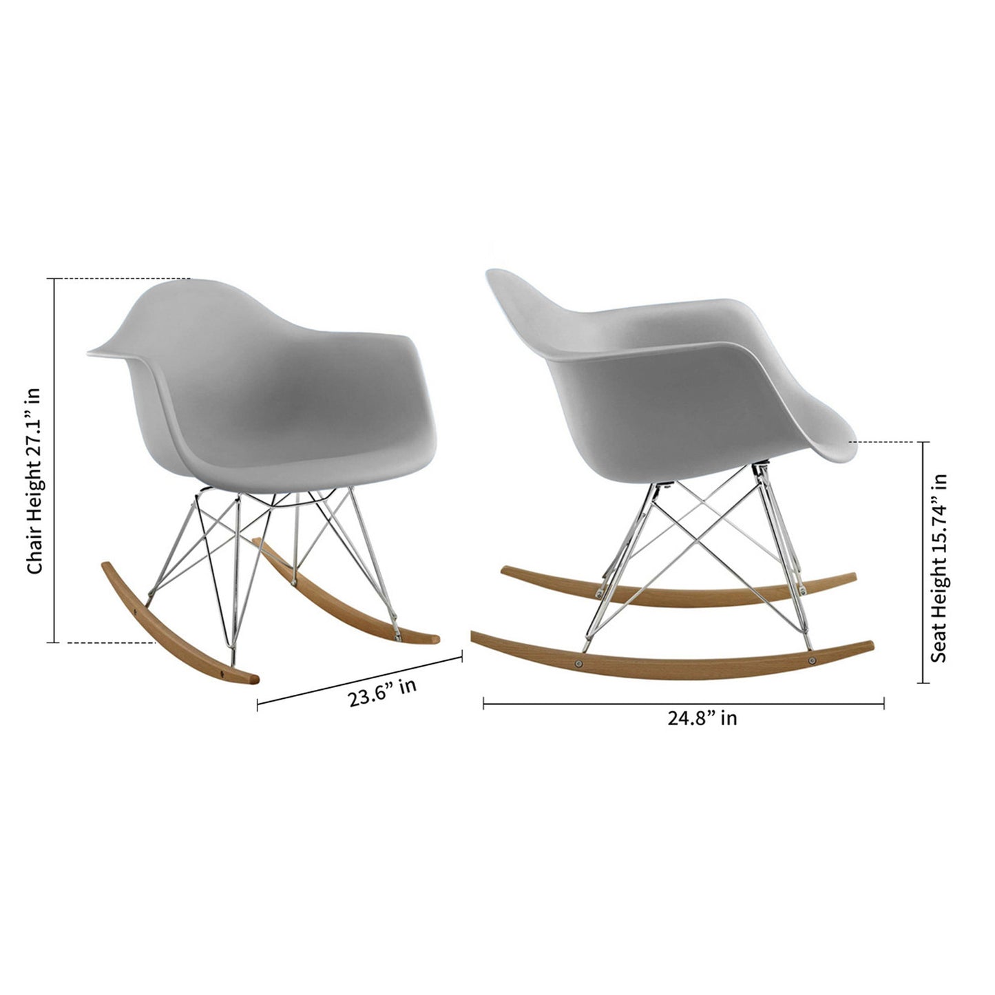 Atoll Rocker Chair, Gray