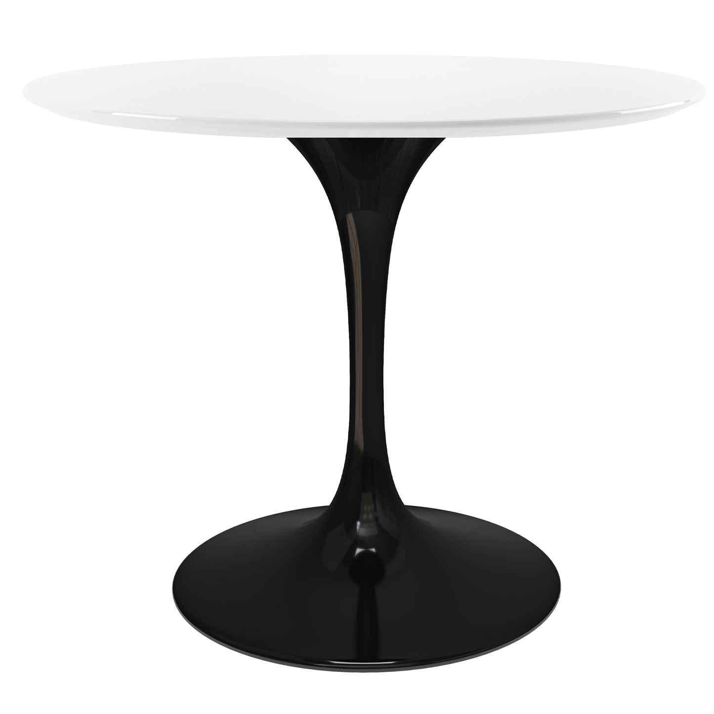 Rose 36" Round Fiberglass Dining Table, Black Base
