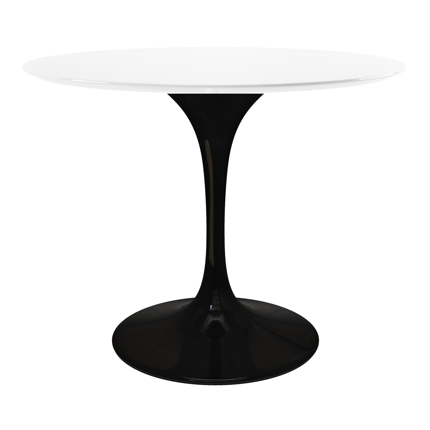Rose 42" Round Fiberglass Dining Table, Black Base