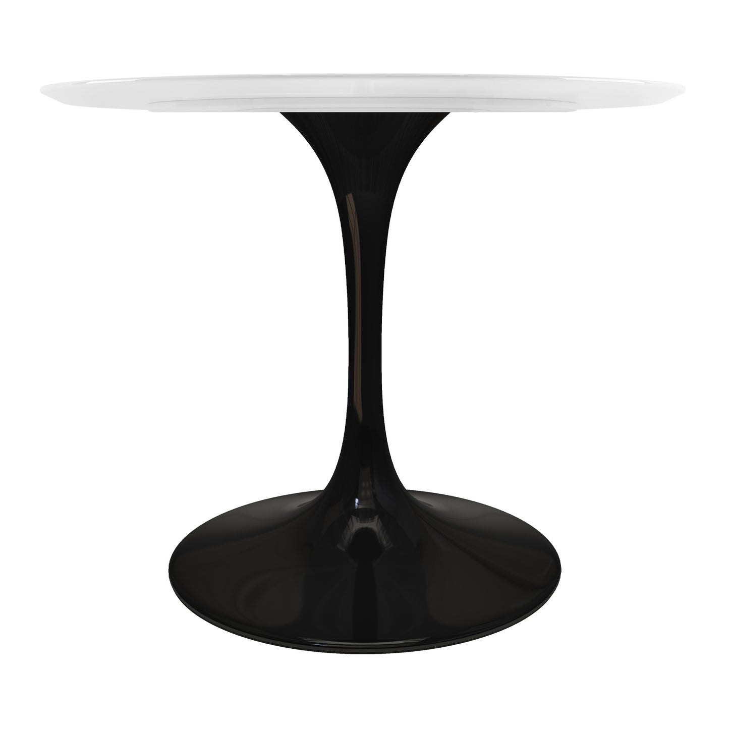 Rose 42" Round Fiberglass Dining Table, Black Base
