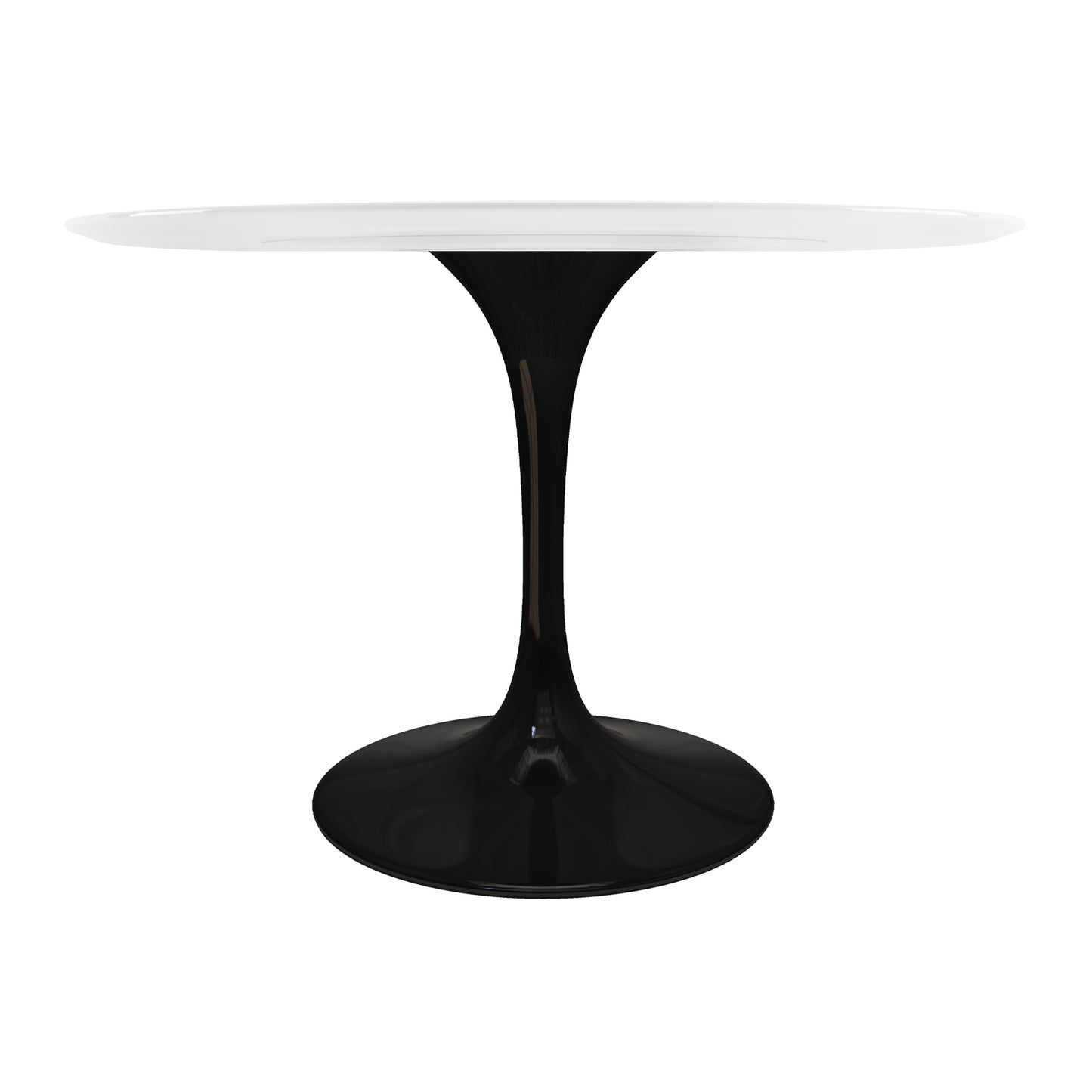 Rose 48" Round Fiberglass Dining Table, Black Base