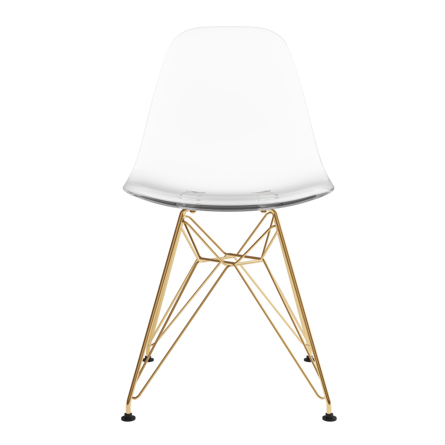 Tower Dining Chair, Clear - Gold Legs