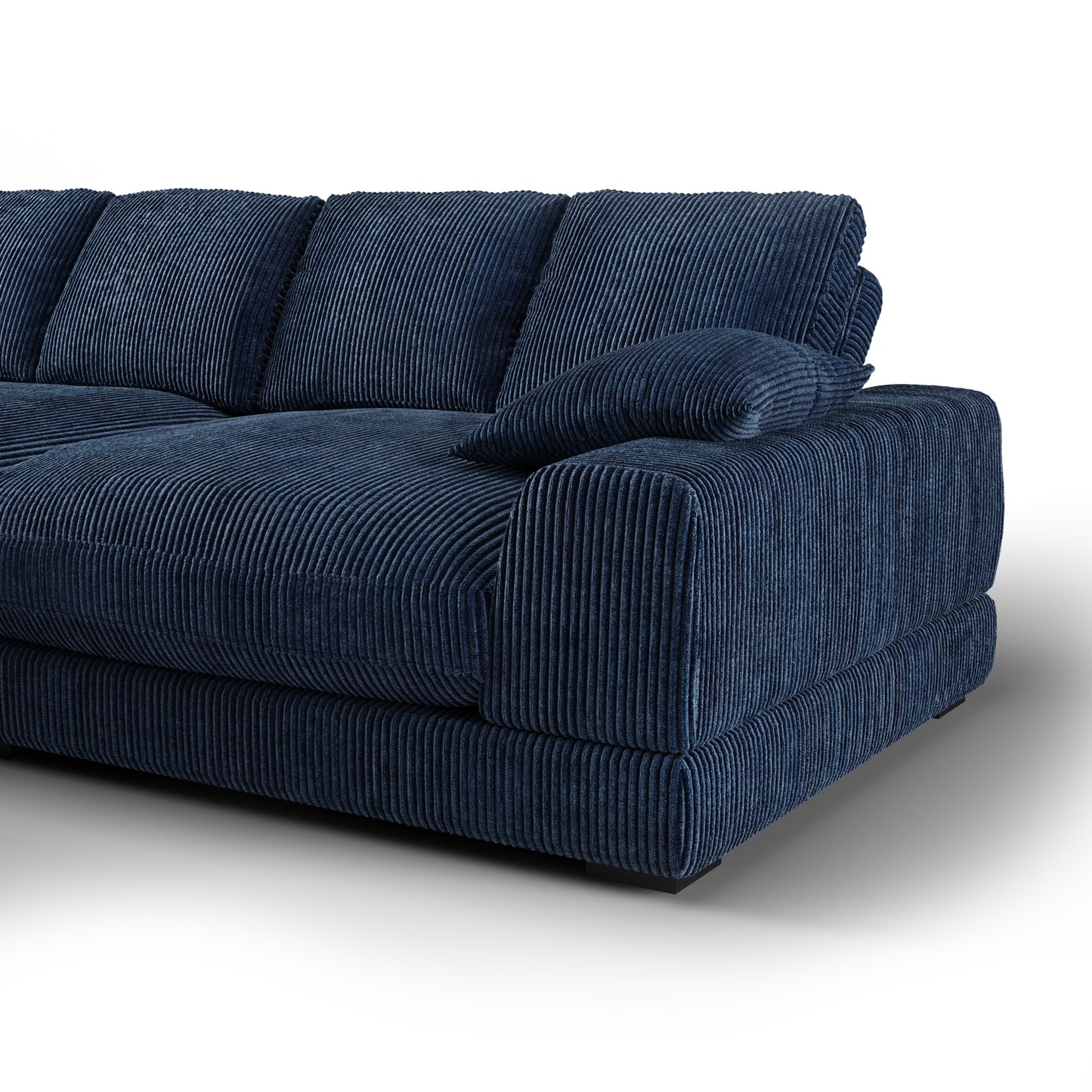 Plush Reversible Deep Seat Sectional Sofa, Navy Blue