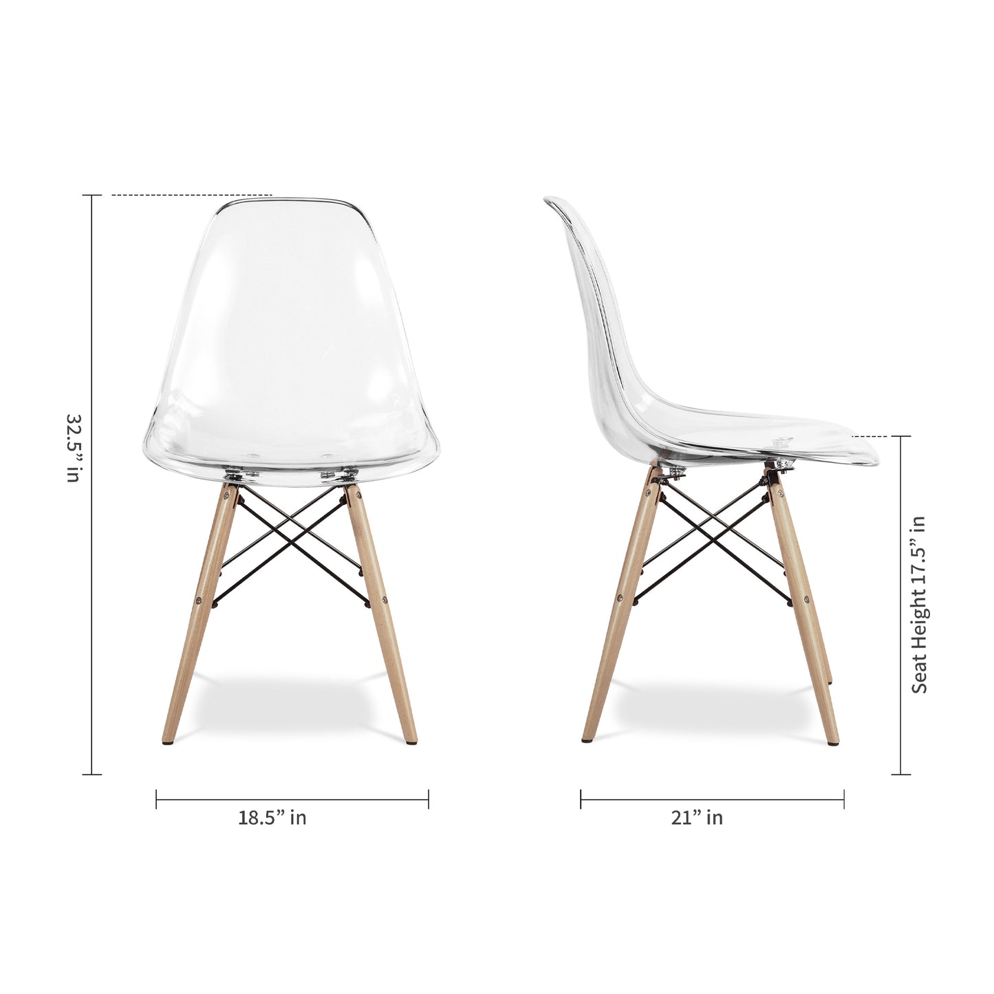 Pyramid Dining Chair, Clear