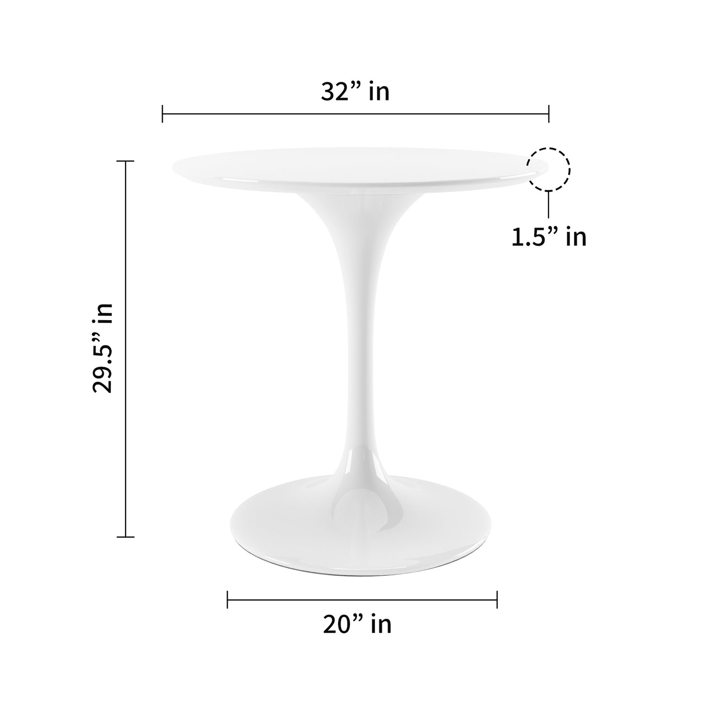 Rose 32" Round Fiberglass Dining Table