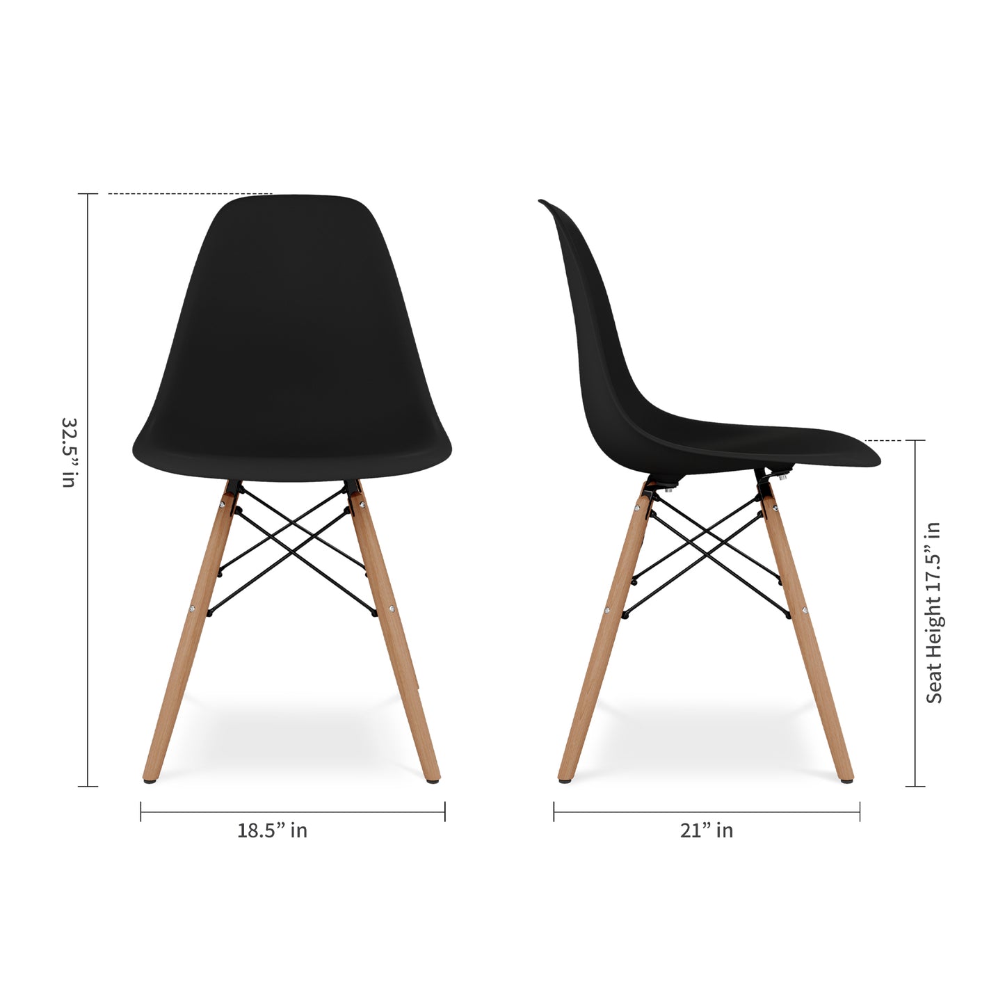 Pyramid Dining Chair, Black