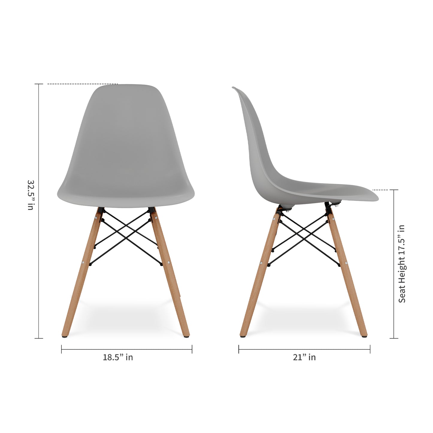 Pyramid Dining Chair, Gray