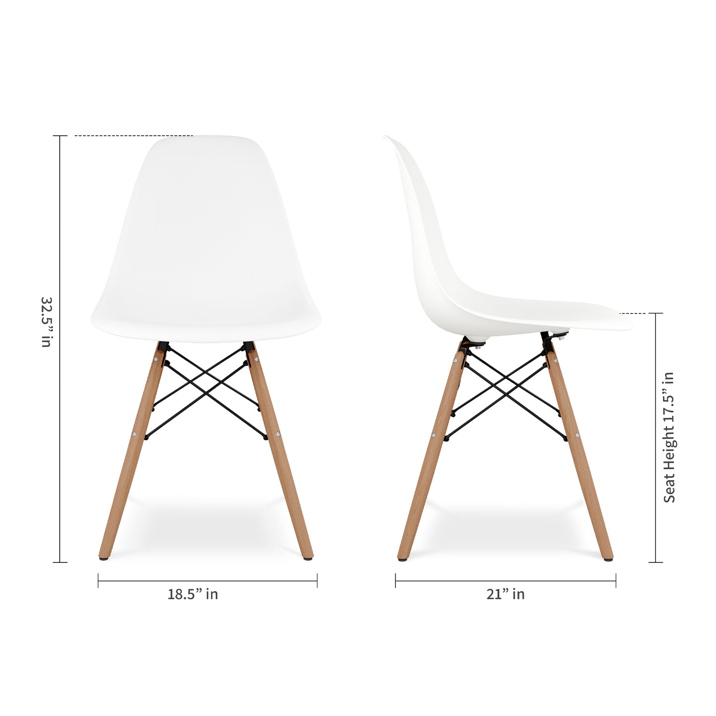 Pyramid Dining Chair, White