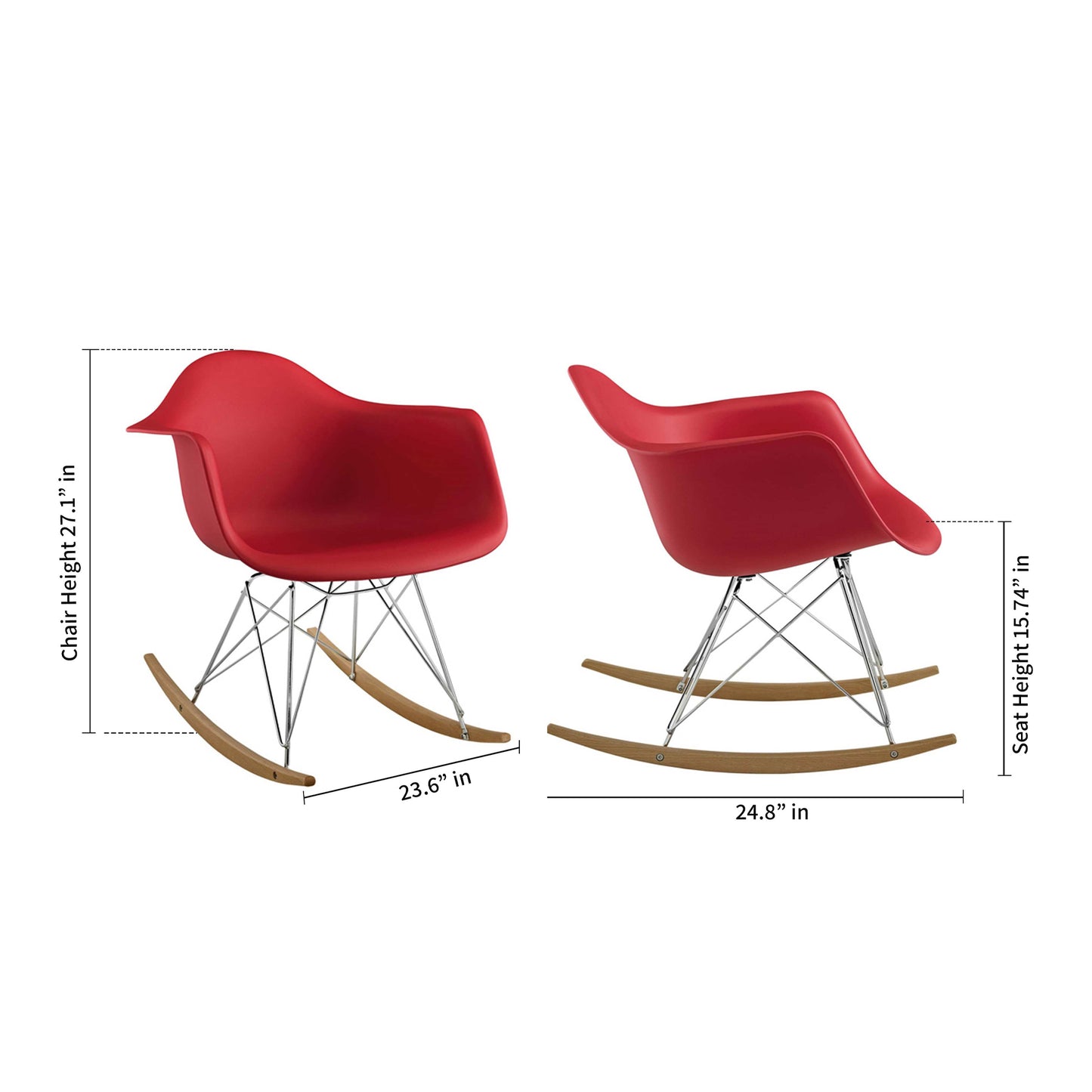 Atoll Rocker Chair, Red