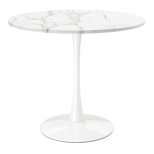 Rose 36" Wood Top Dining Table, Marble laminated