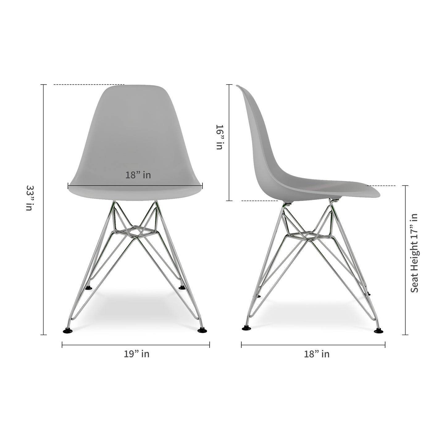 Tower Dining Chair, Gray