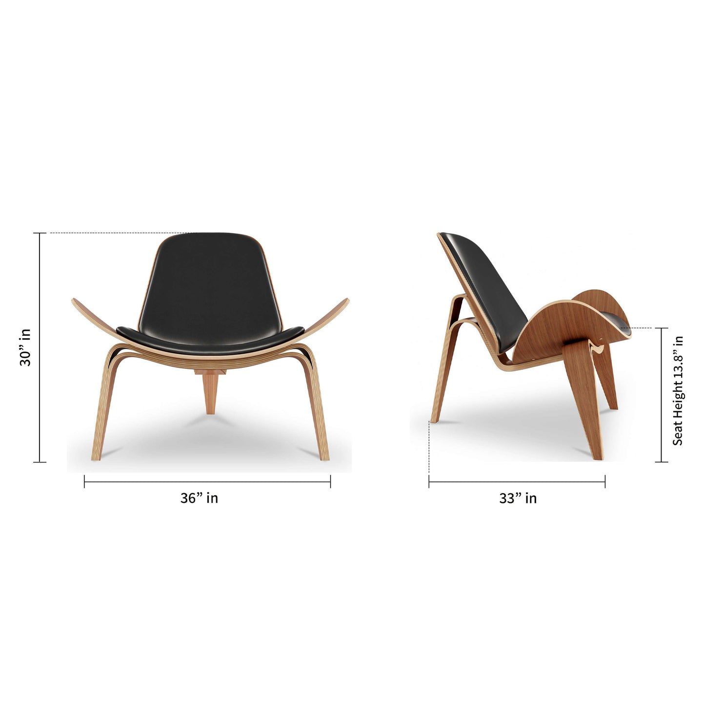 Arch Shell Chair, Black