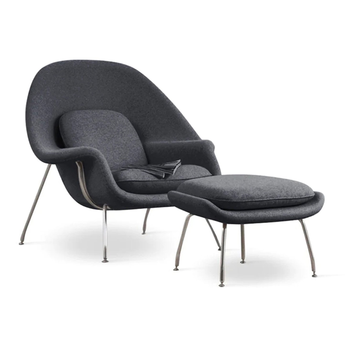 Haven Lounge Chair & Ottoman, Dark Gray