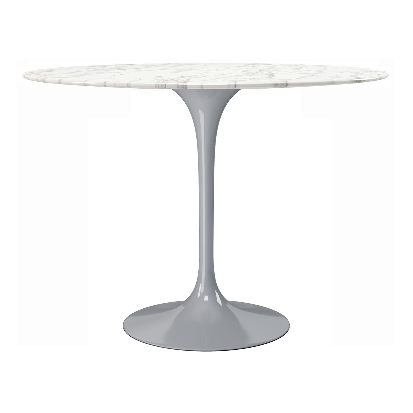 Rose 40" Round Marble Dining Table, Gray Base