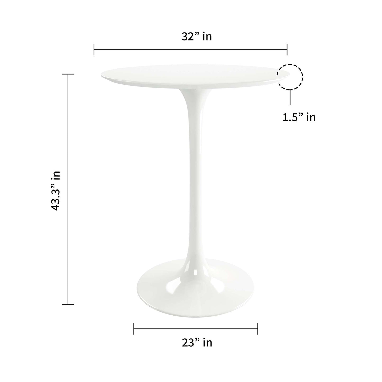 Rose 32" Round Fiberglass Bar Table