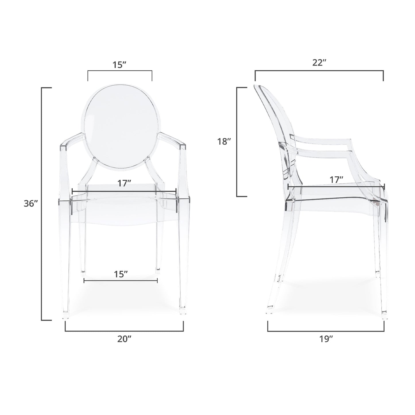 Crystal Armchair, Clear