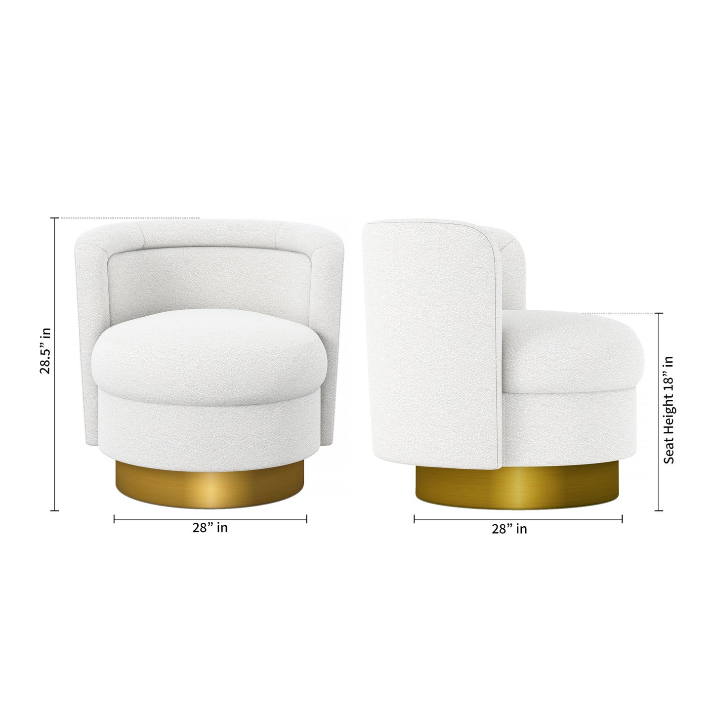 Aspen Swivel Chair, Gold Base