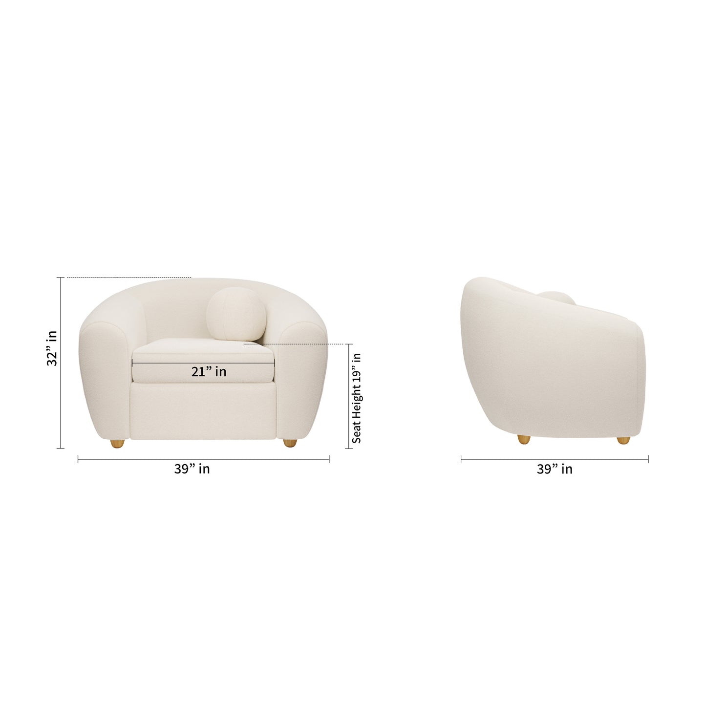 Vista Boucle Chair, White