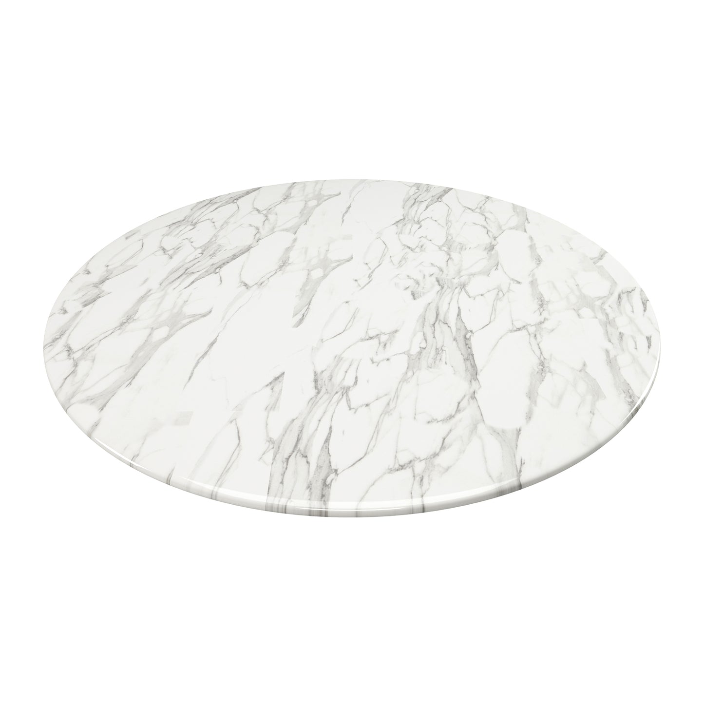 Rose 40" Round Marble Dining Table, Black Base