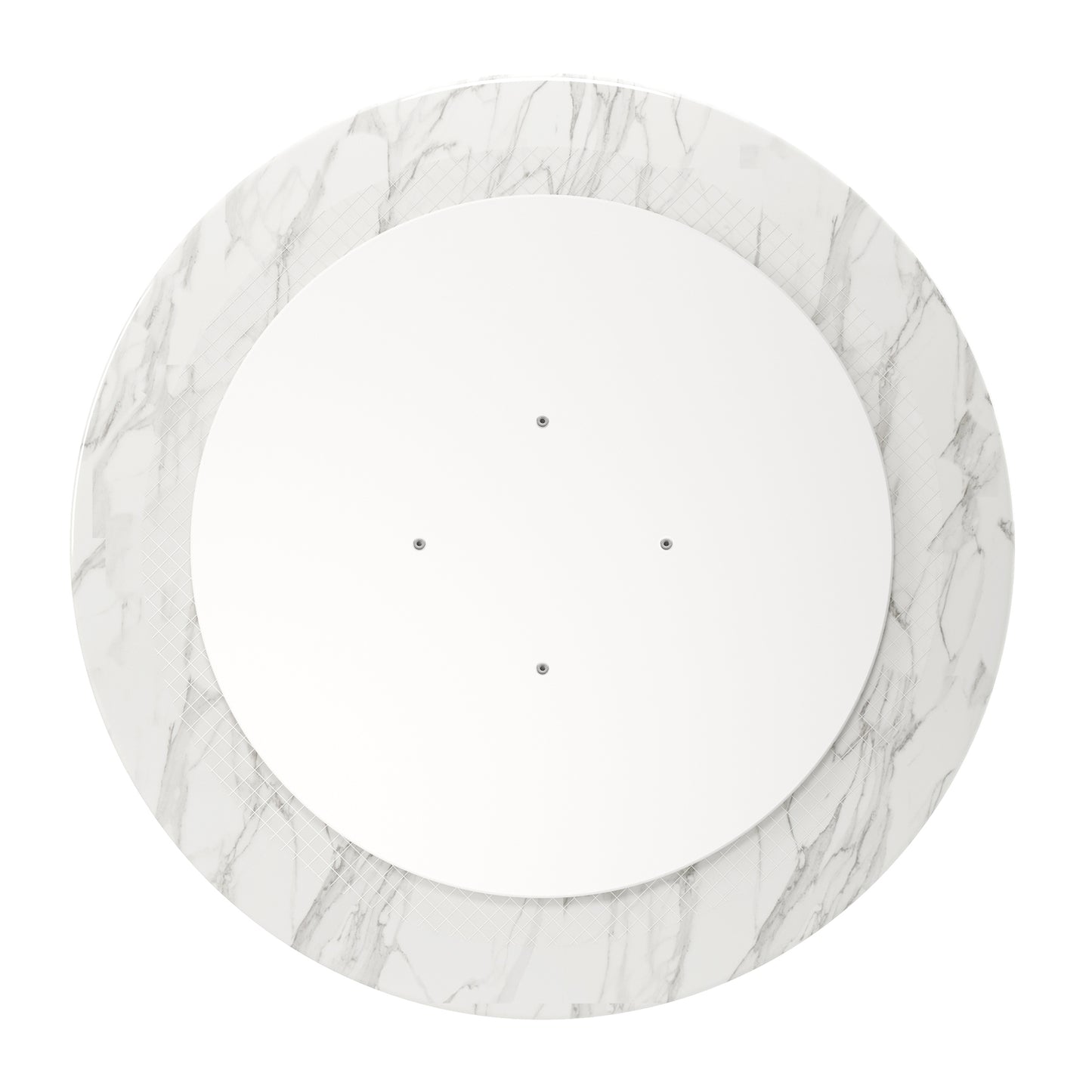 Rose 40" Round Marble Dining Table, Black Base