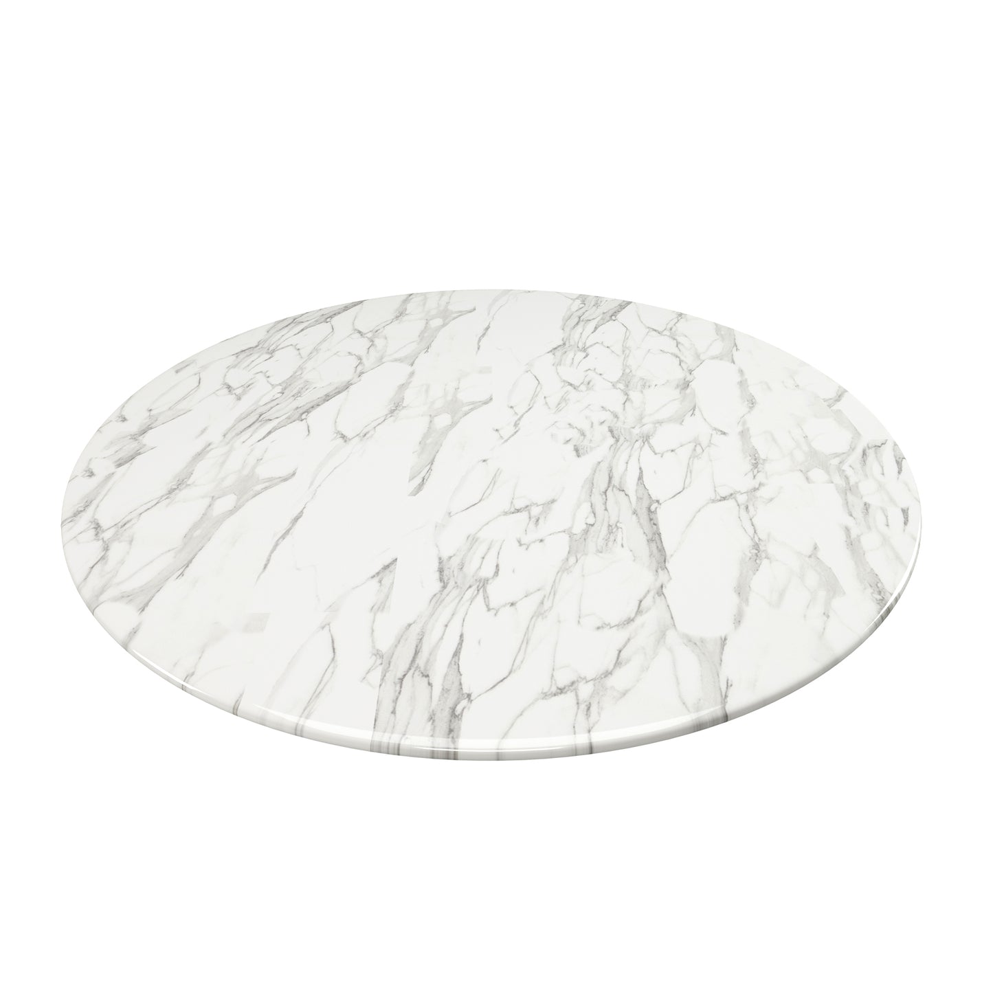 Rose 32" Round Marble Dining Table, Black Base