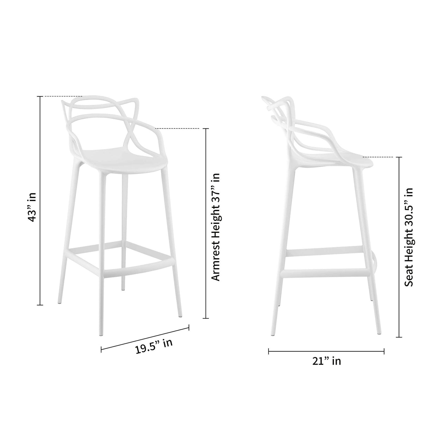 Monte Bar Stool, White