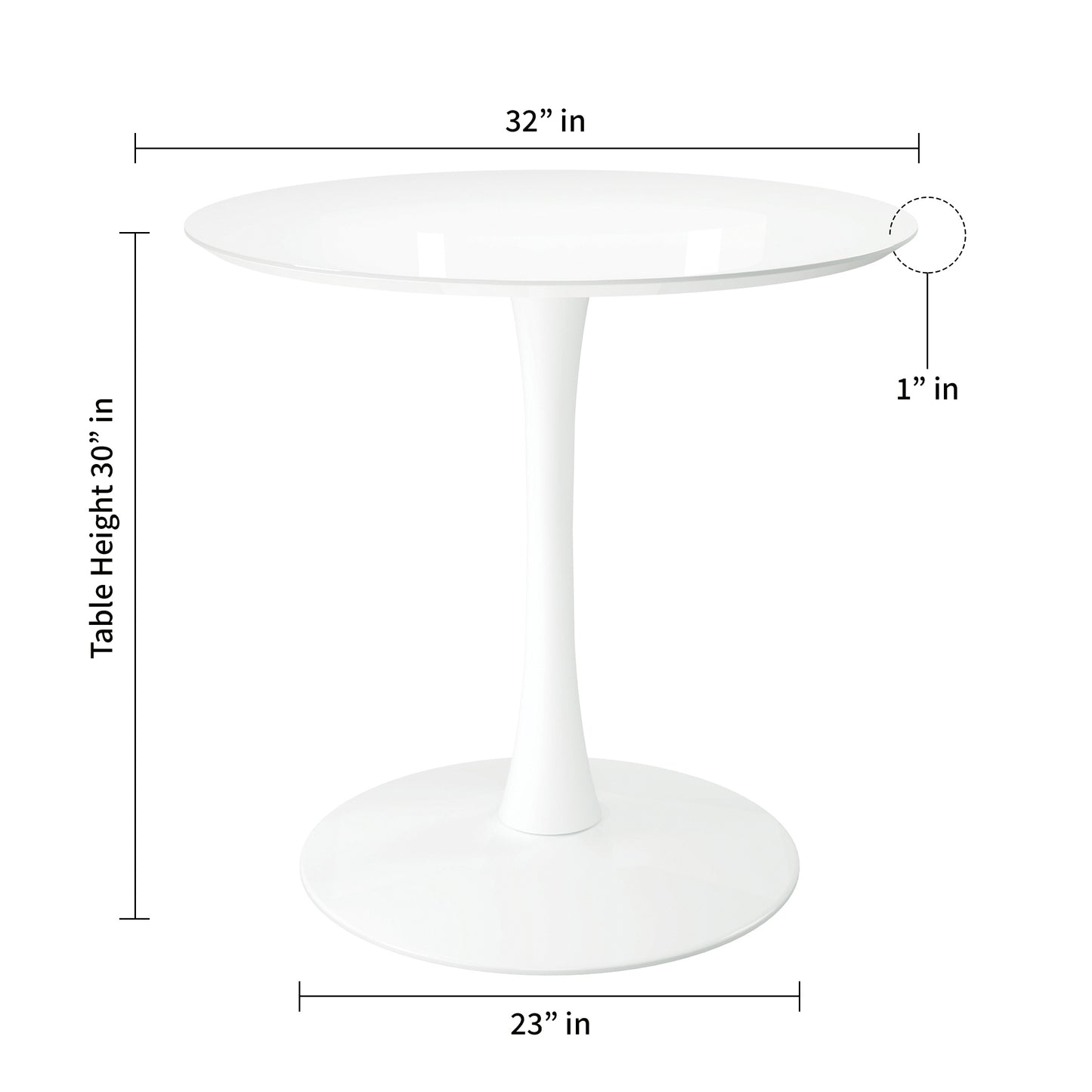 Rose 32" Wood Top Dining Table
