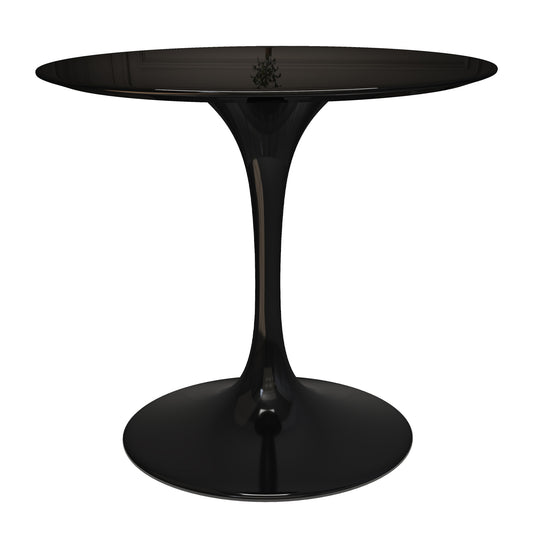 Rose 36" Round Fiberglass Dining Table, Black