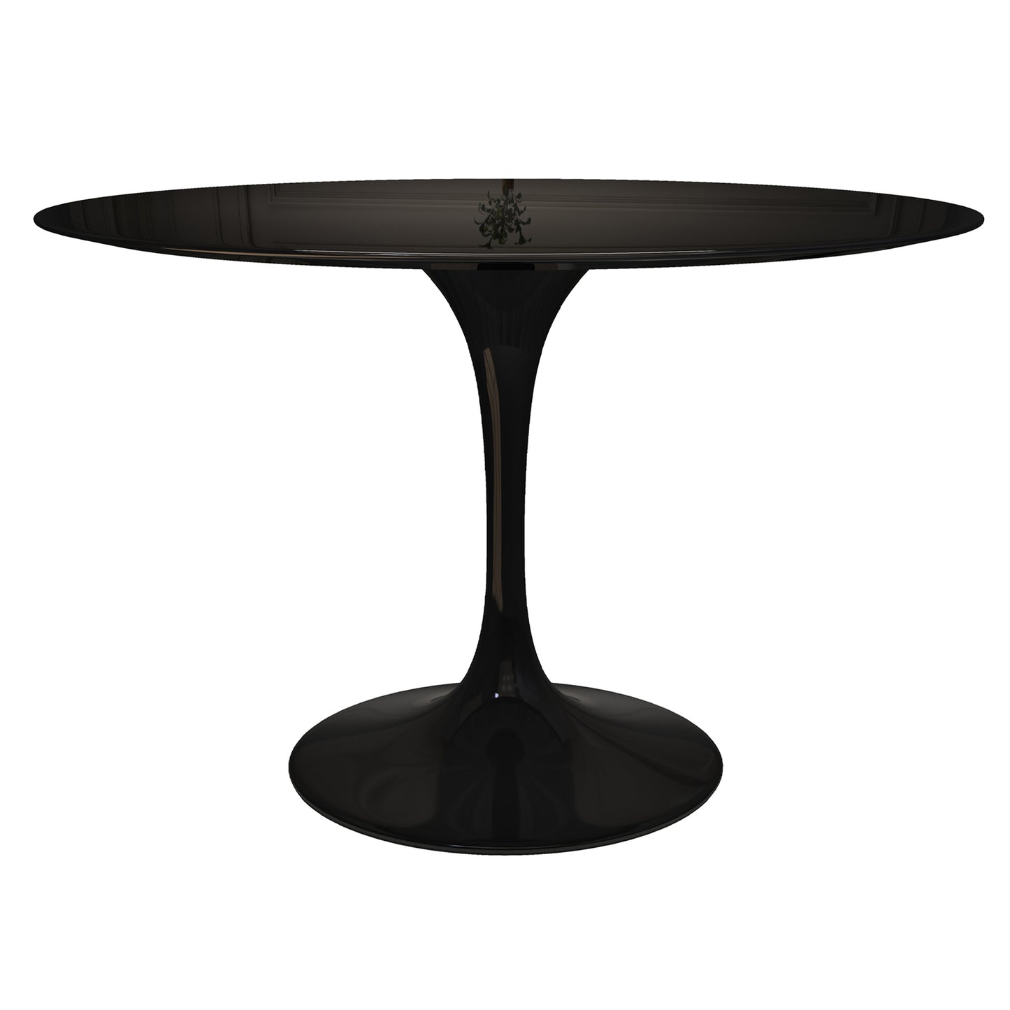 Rose 48" Round Fiberglass Dining Table, Black