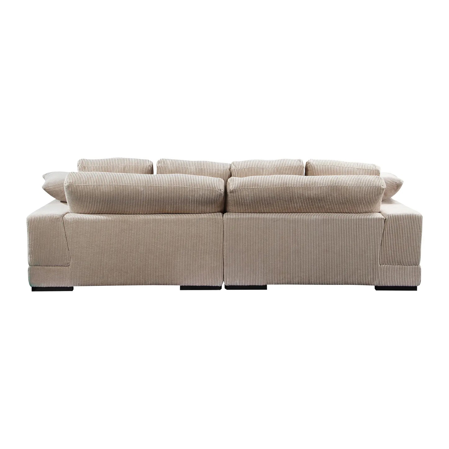 Plush Reversible Deep Seat Sectional Sofa, Cappuccino