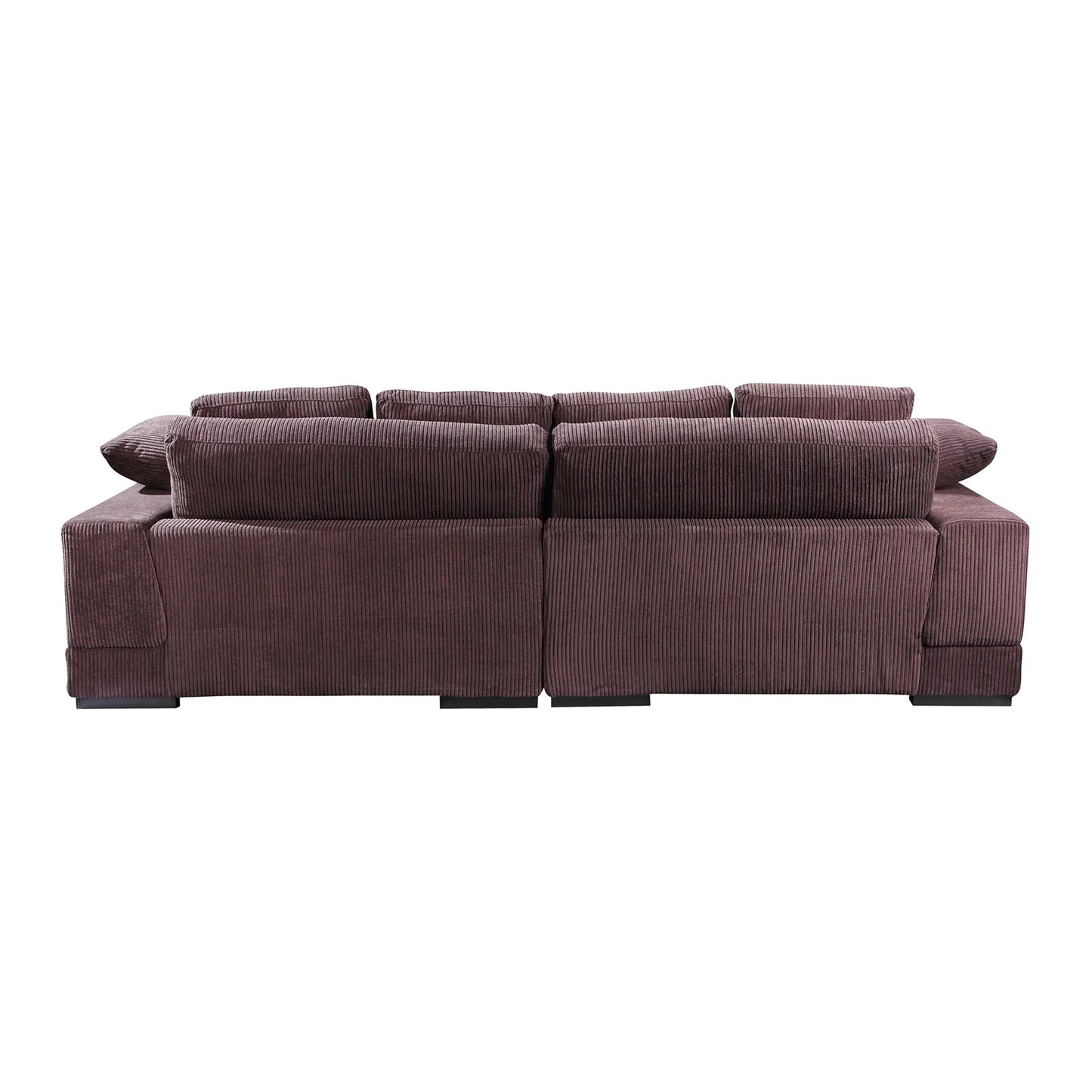 Plush Reversible Deep Seat Sectional Sofa, Dark Brown
