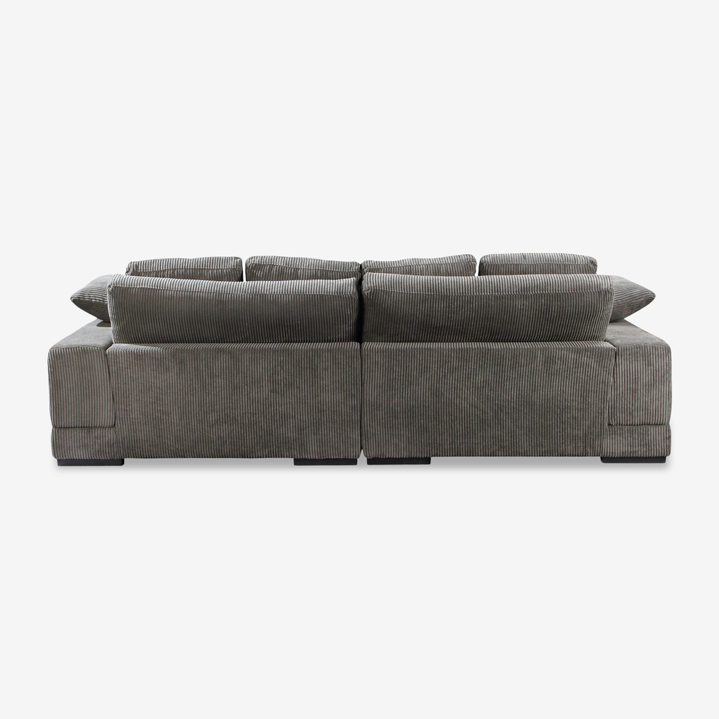 Plush Reversible Deep Seat Sectional Sofa, Charcoal Gray