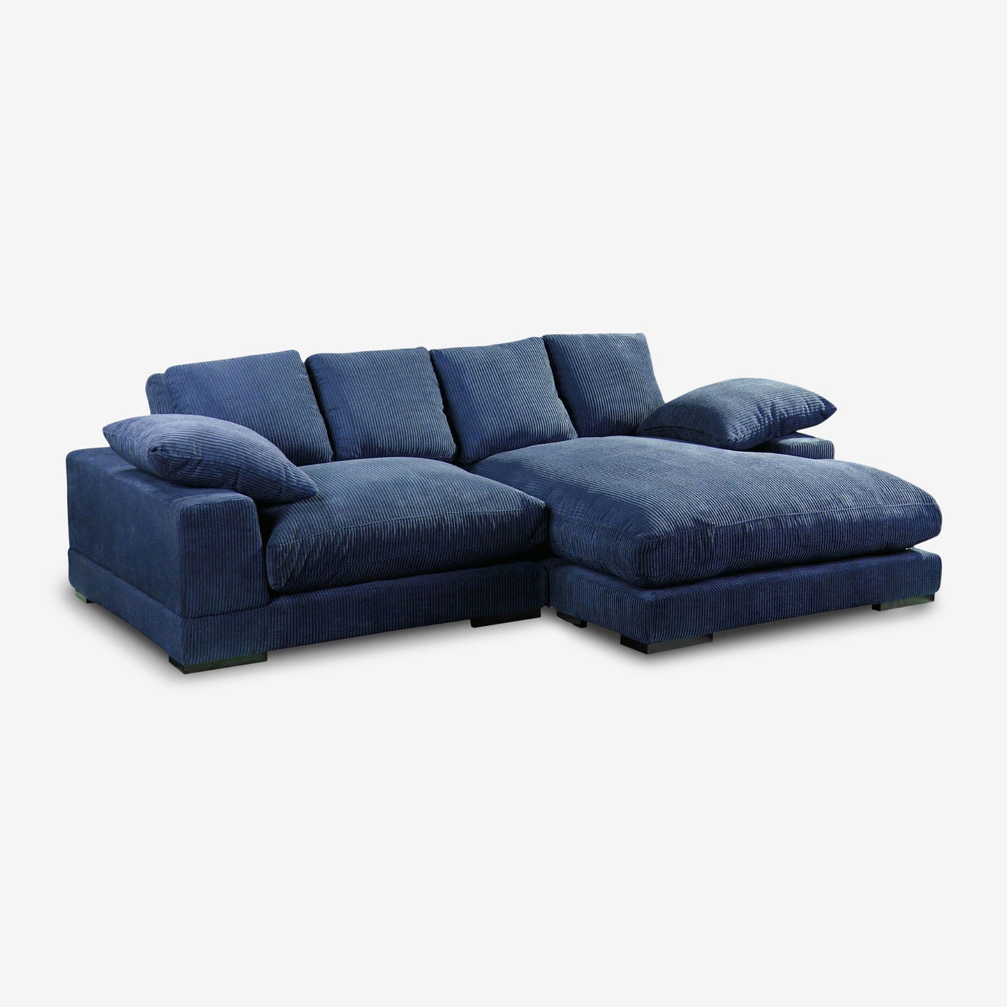 Plush Reversible Deep Seat Sectional Sofa, Navy Blue