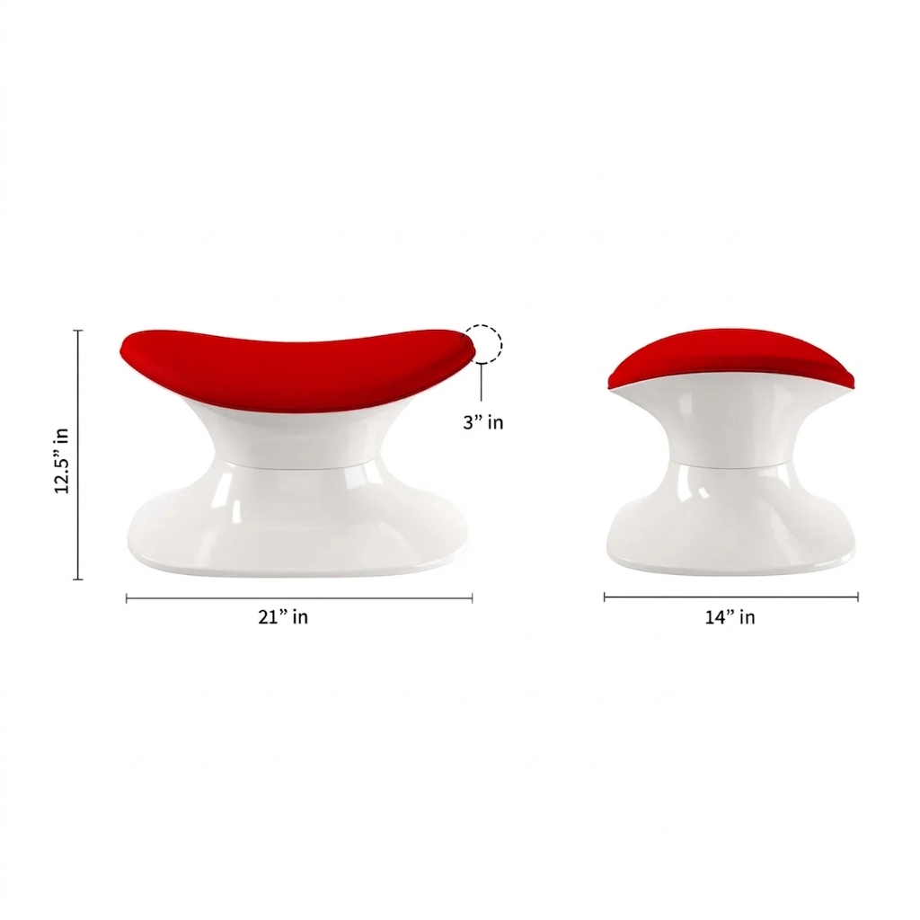 Globe Chair & Ottoman, Red