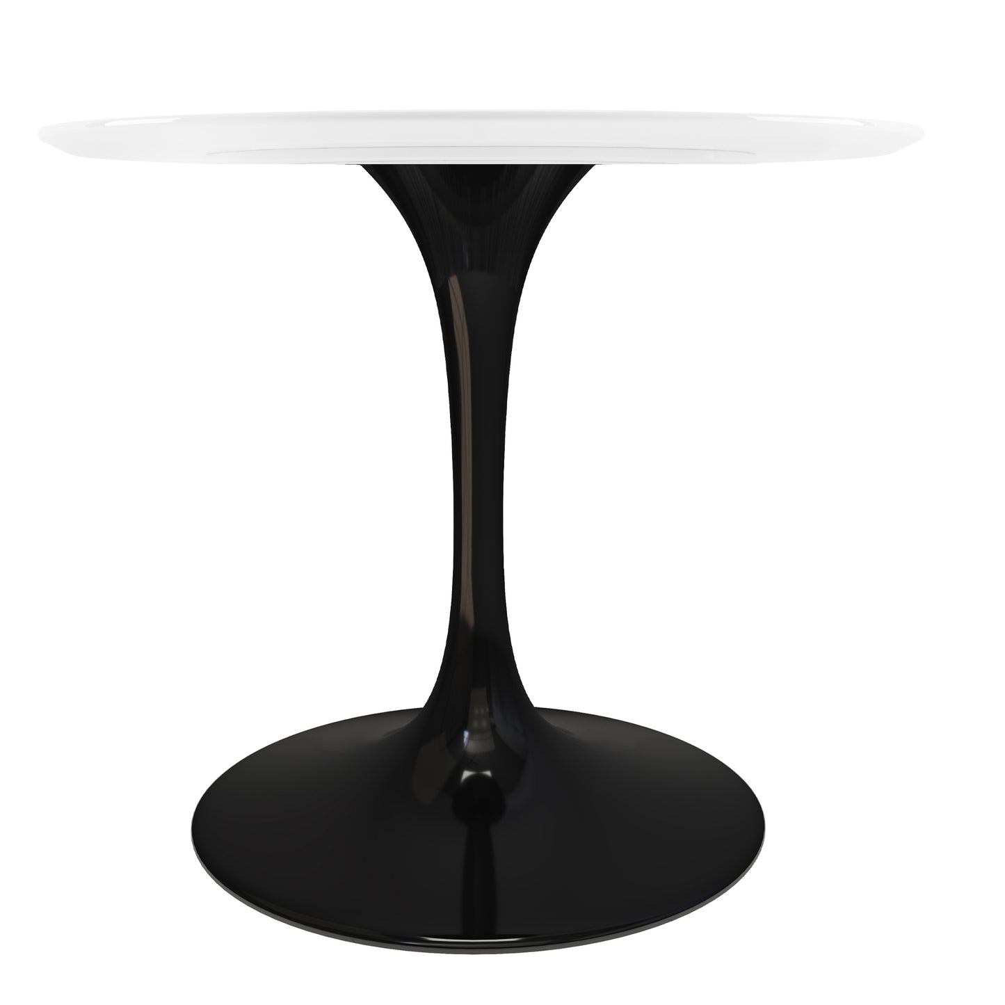 Rose 36" Round Fiberglass Dining Table, Black Base