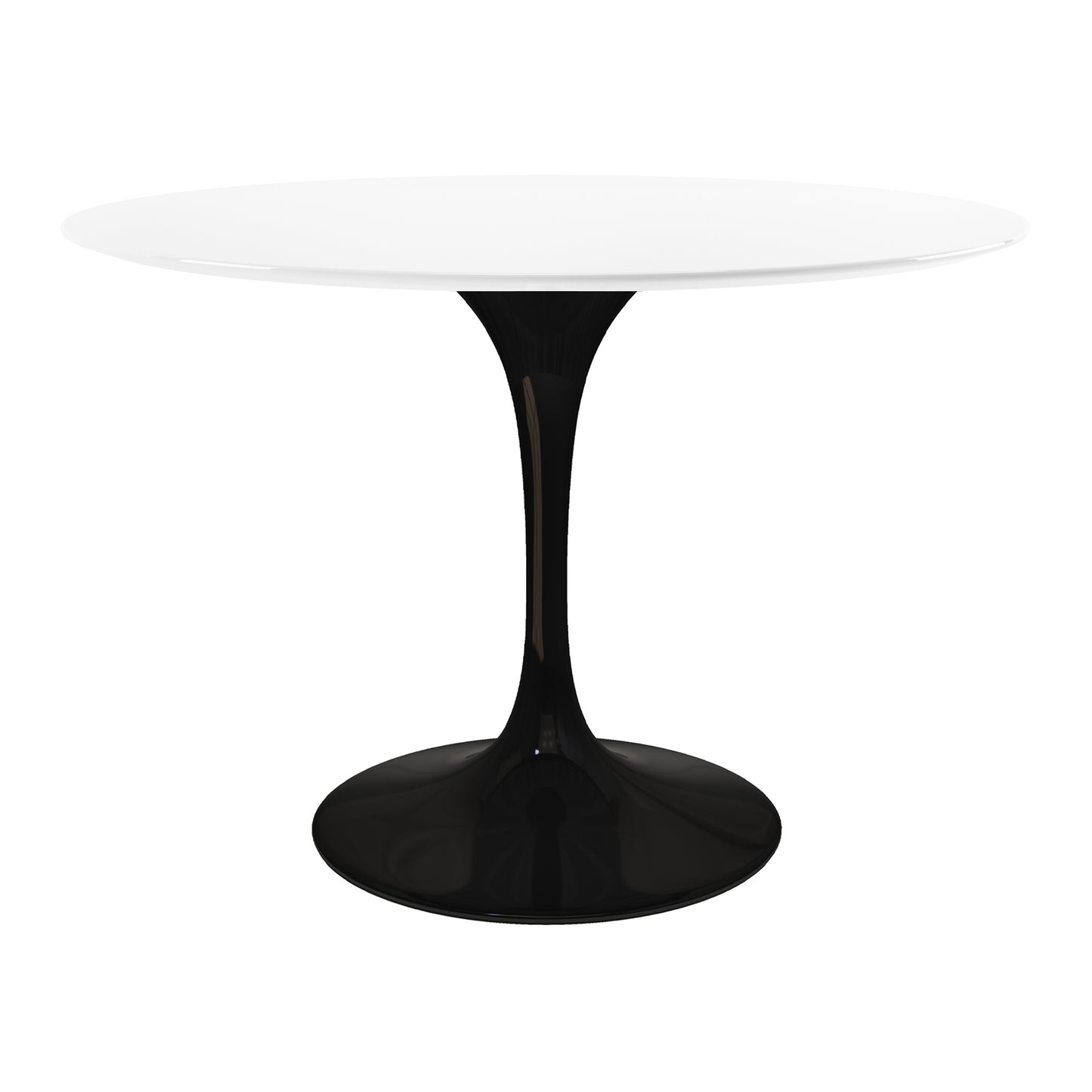 Rose 48" Round Fiberglass Dining Table, Black Base