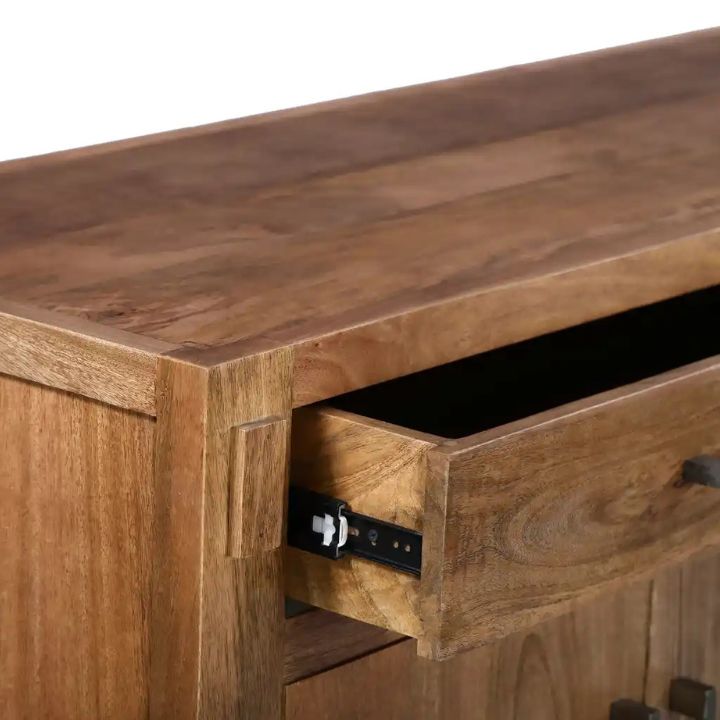 Anna 70" Solid Wood Sideboard, Light Walnut