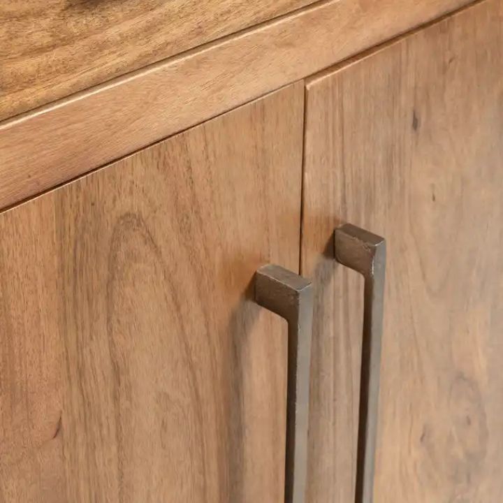 Anna 70" Solid Wood Sideboard, Light Walnut
