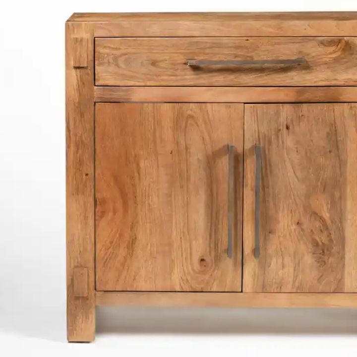 Anna 70" Solid Wood Sideboard, Light Walnut