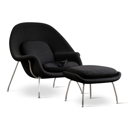 Haven Lounge Chair & Ottoman, Black