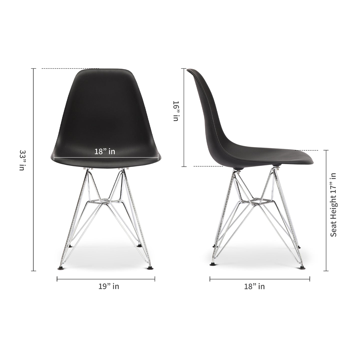 Tower Dining Chair, Black