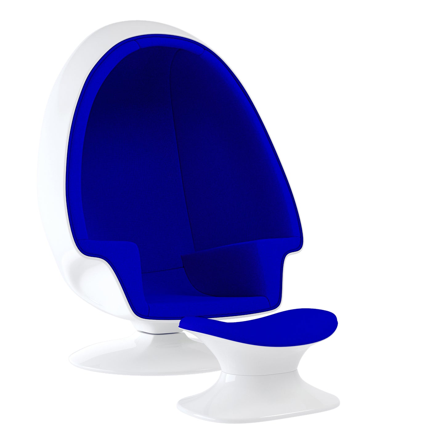 Alpha Egg Chair & Ottoman, Blue