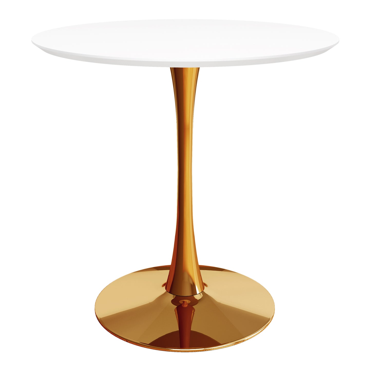 Rose 36" Wood Top Dining Table, Gold Base