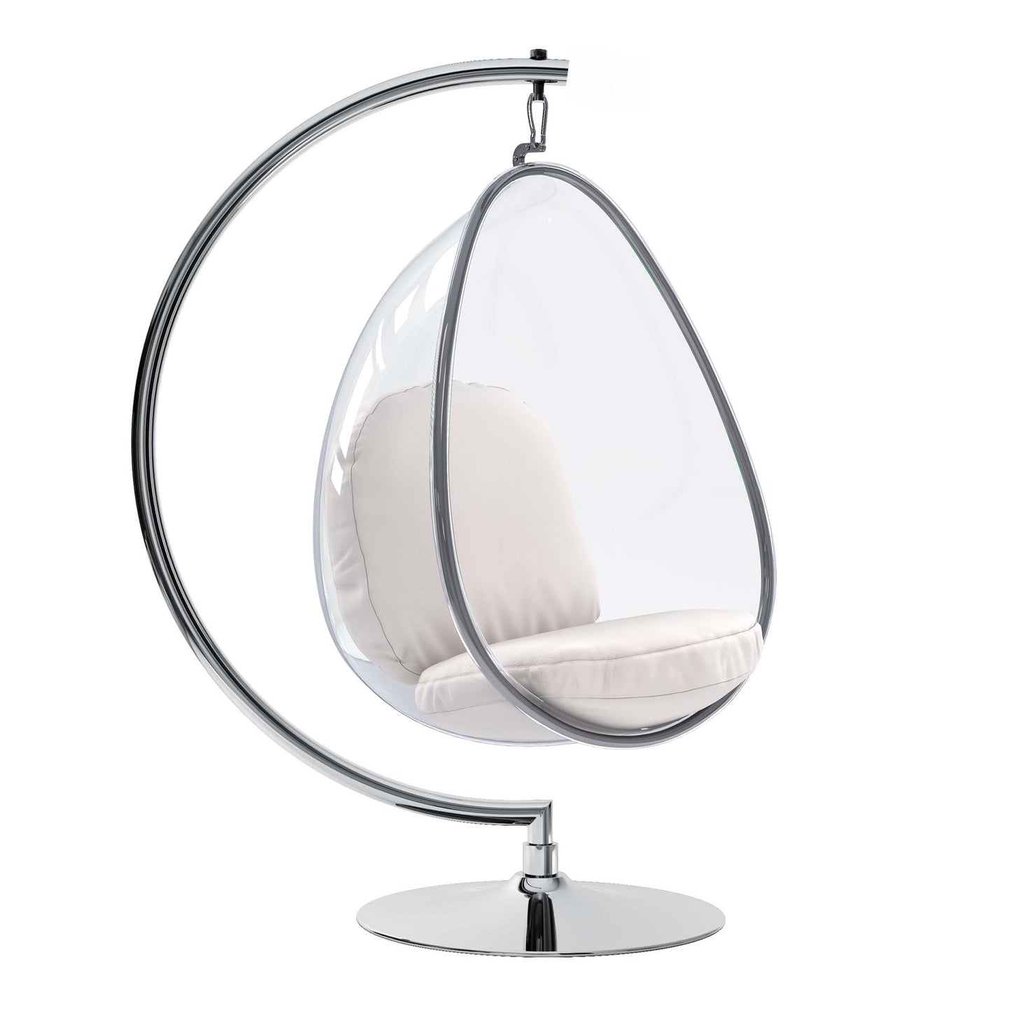 Scoop Hanging Chair With Stand, White