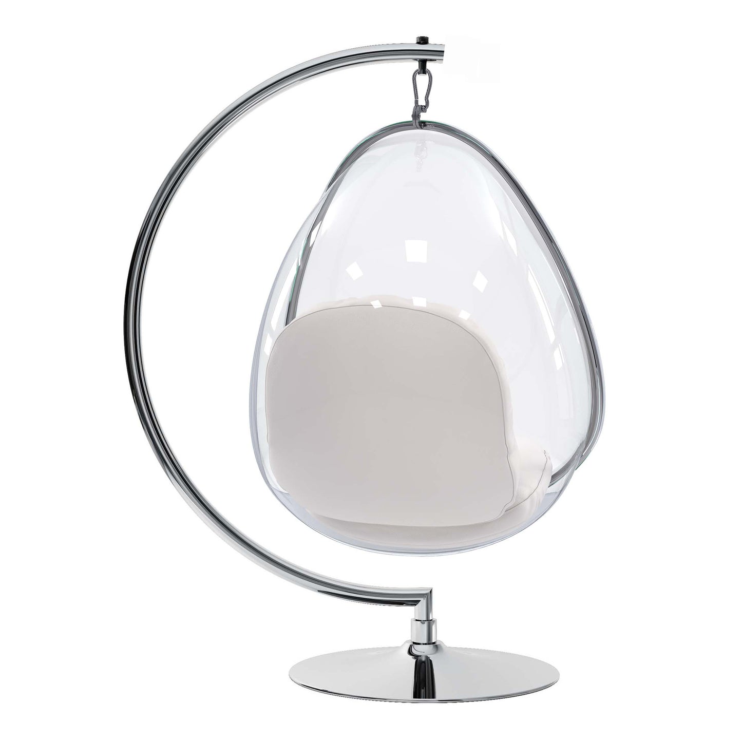 Scoop Hanging Chair With Stand, White