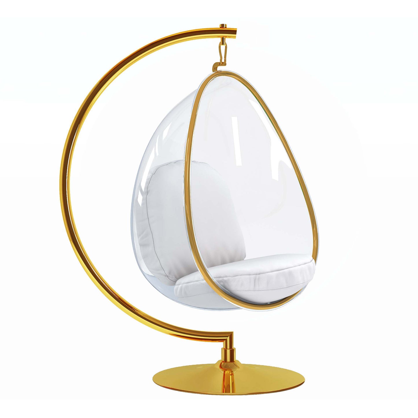 Scoop Hanging Chair With Stand, Gold