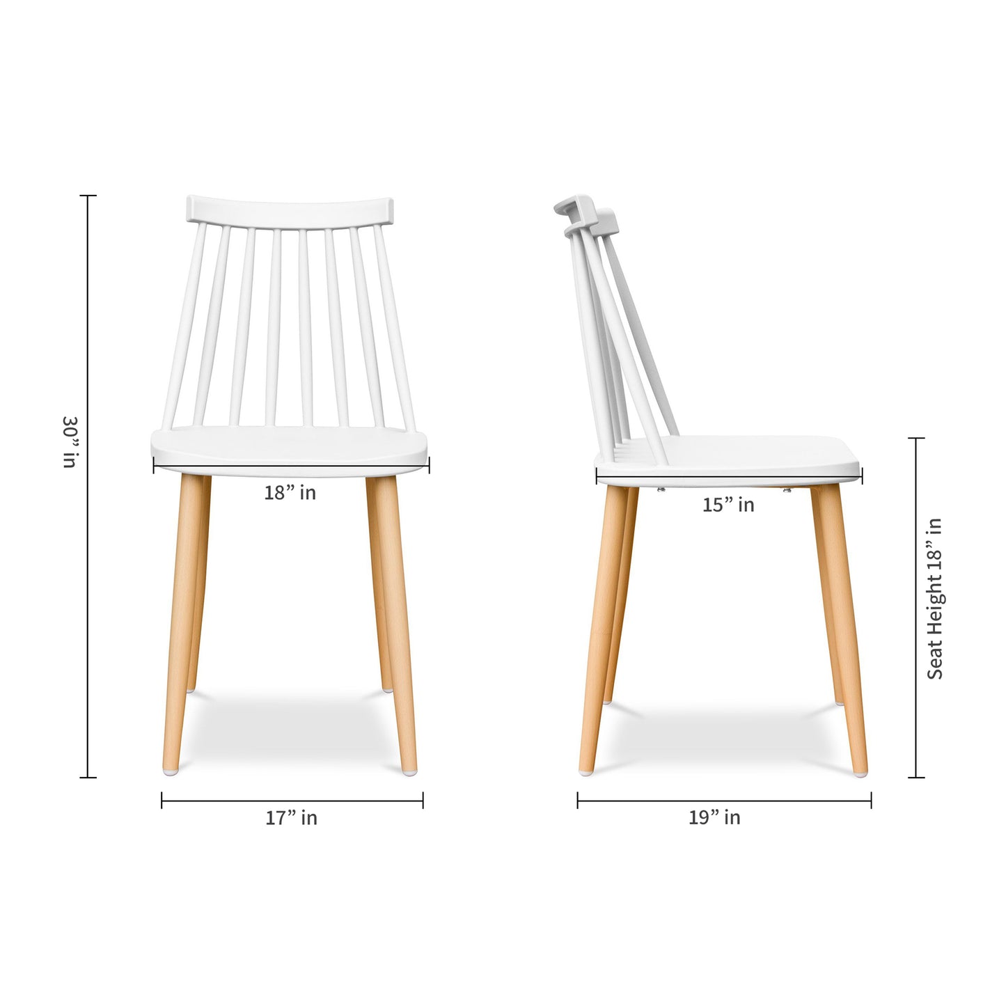 Spindle Dining Chair, White