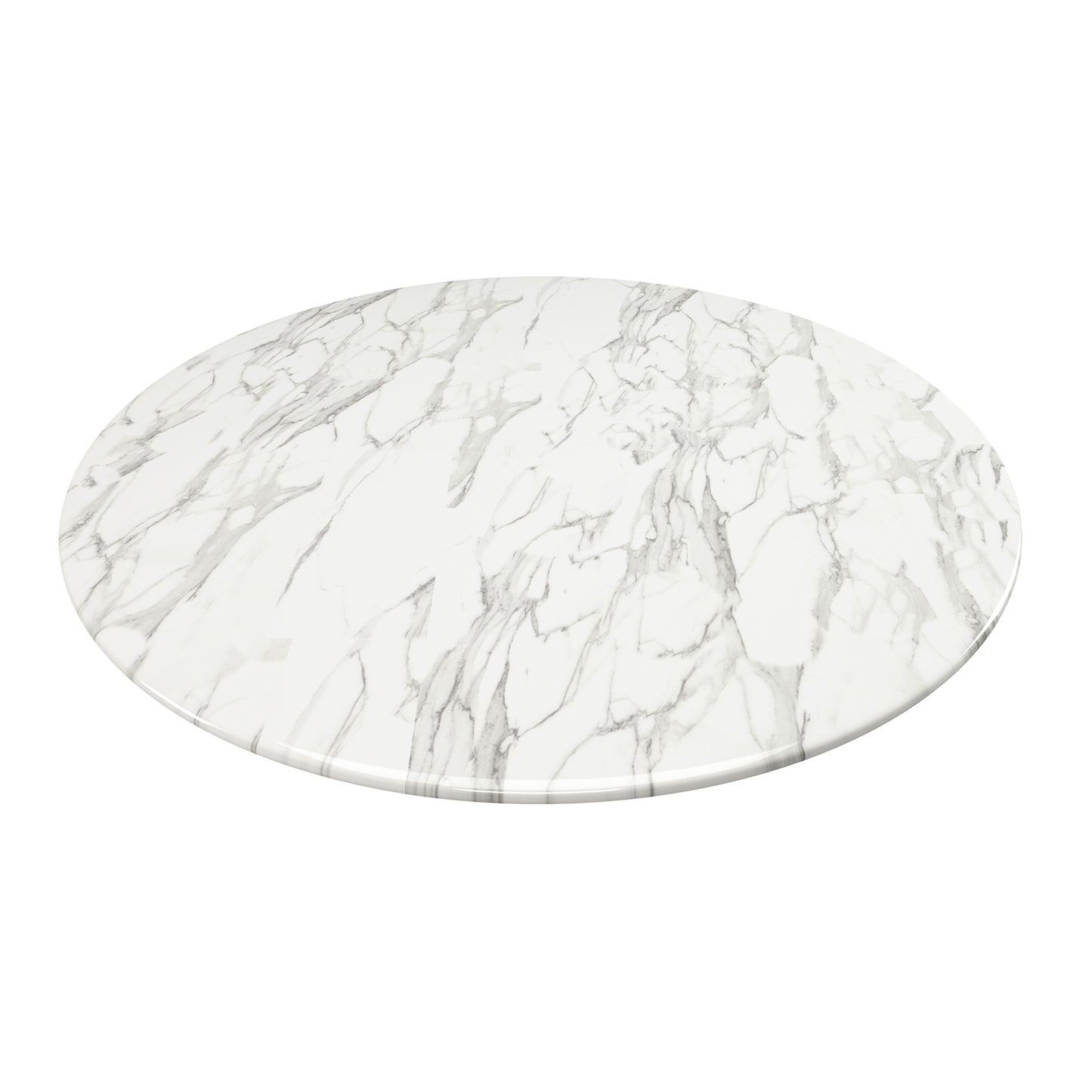Rose 32" Round Marble Dining Table, Gold Base