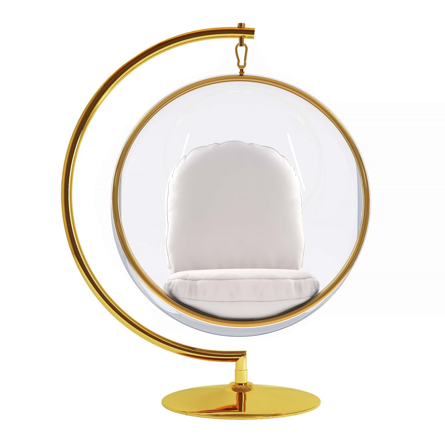 Hanging Bubble Chair With Stand, Gold