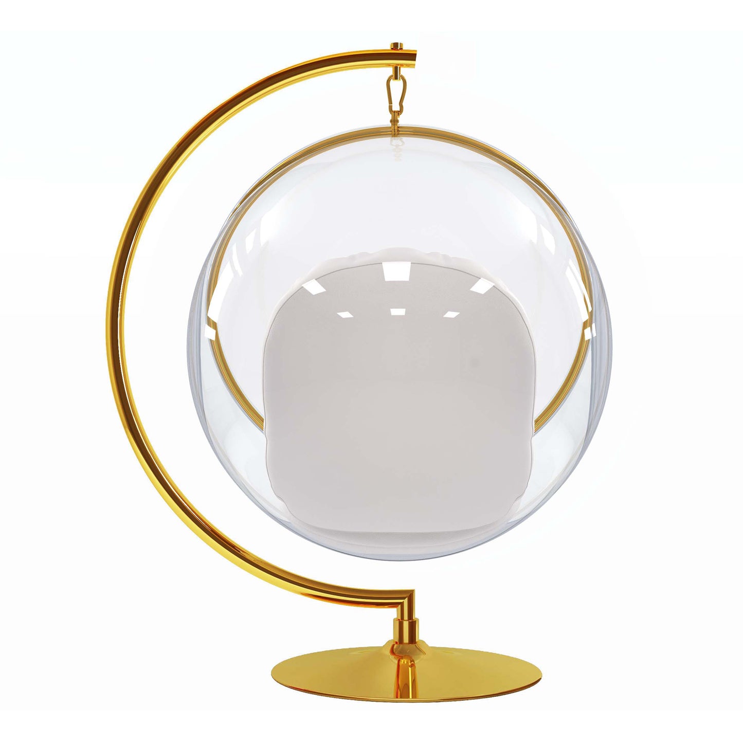 Hanging Bubble Chair With Stand, Gold